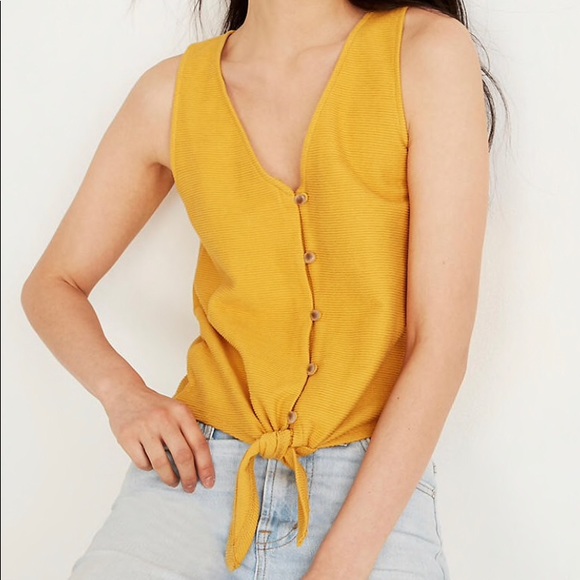 Madewell Tops - Texture & Thread Button-Front Tie Tank Top Madewell Tops - Texture & Thread Button-Front Tie Tank Top